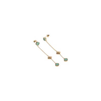 Boucles d'oreilles en plaqué or et amazonite