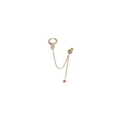 Boucles d'oreilles pendantes en plaqué or et pierre véritable