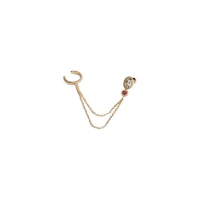 Boucles d'oreilles pendantes en plaqué or et pierre véritable