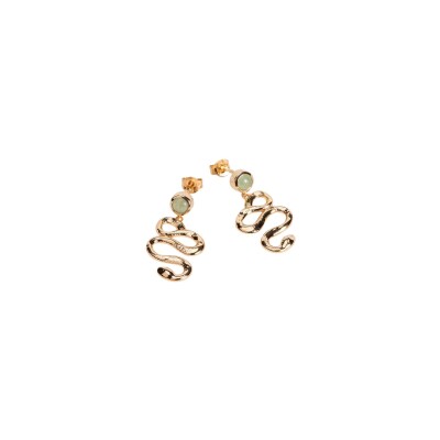 Boucles d'oreilles en plaqué or et aventurine