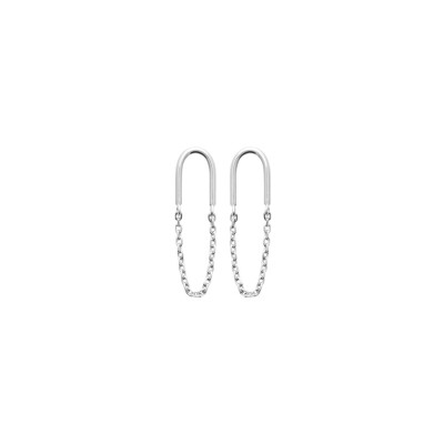 Boucles d'oreilles en argent rhodié