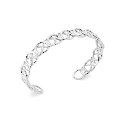 Bracelet jonc en argent rhodié
