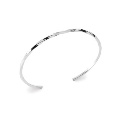 Bracelet jonc en argent rhodié