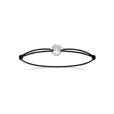 Bracelet cordon en argent rhodié