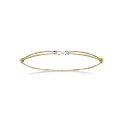 Bracelet cordon en argent rhodié et oxyde de zirconium