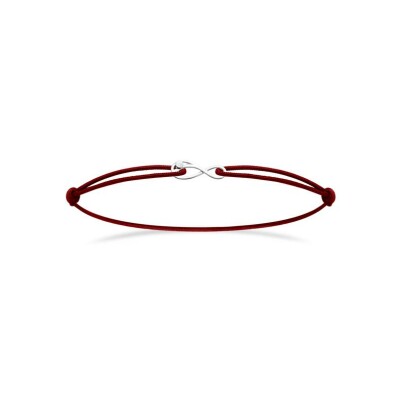 Bracelet cordon en argent rhodié et oxyde de zirconium