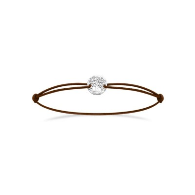 Bracelet cordon en argent rhodié