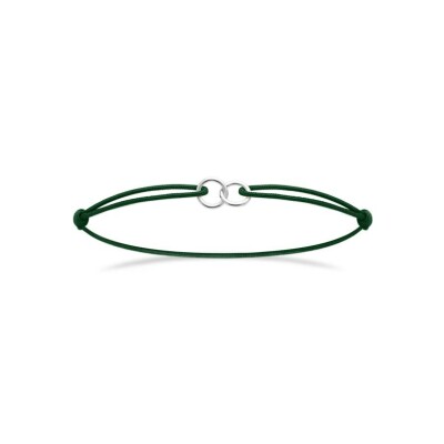 Bracelet cordon en argent rhodié