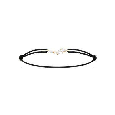 Bracelet cordon en plaqué or et oxyde de zirconium