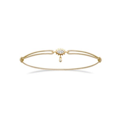 Bracelet cordon en plaqué or et oxyde de zirconium