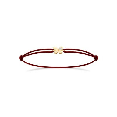 Bracelet cordon en plaqué or et oxyde de zirconium