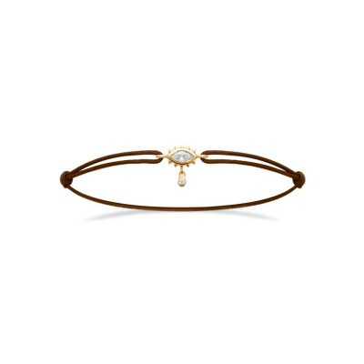 Bracelet cordon en plaqué or et oxyde de zirconium