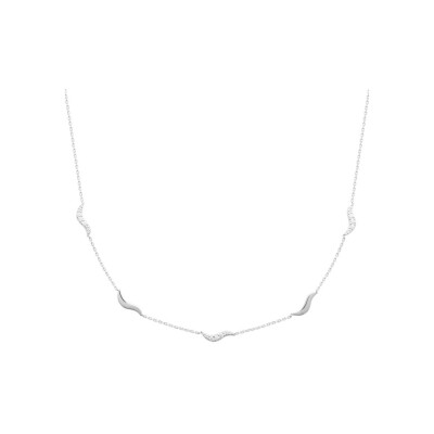 Collier en argent rhodié et oxyde de zirconium