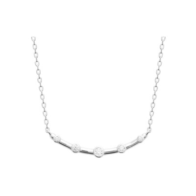Collier en argent rhodié et oxyde de zirconium