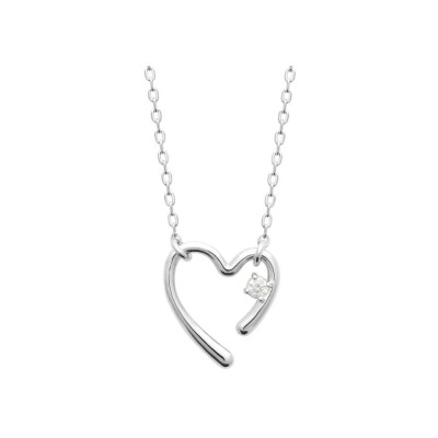 Collier en argent rhodié et oxyde de zirconium