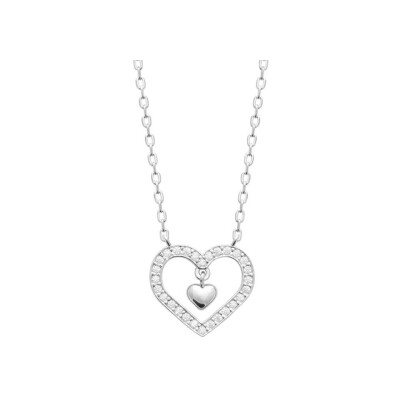 Collier en argent rhodié et oxyde de zirconium