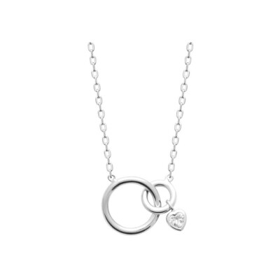 Collier en argent rhodié et oxyde de zirconium