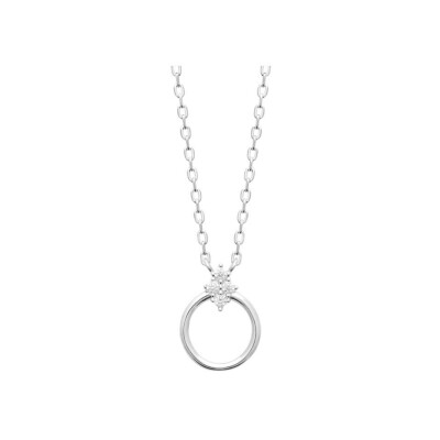 Collier en argent rhodié et oxyde de zirconium