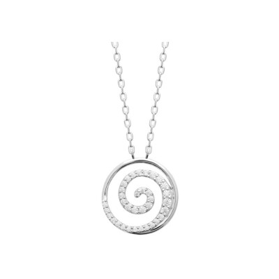 Collier en argent rhodié et oxyde de zirconium