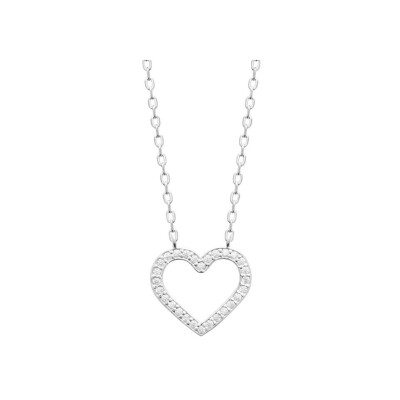 Collier en argent rhodié et oxyde de zirconium