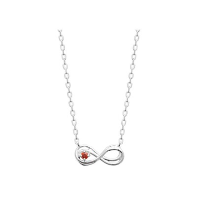 Collier en argent rhodié et pierre synthétique
