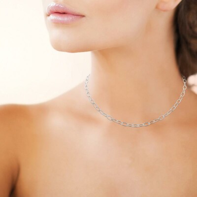 Collier en argent rhodié