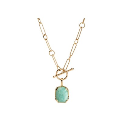 Collier en plaqué or et amazonite