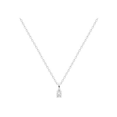 Pendentif en argent rhodié et oxyde de zirconium