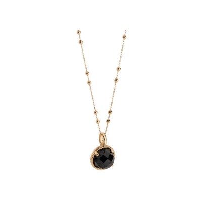 Pendentif en plaqué or et agate noire
