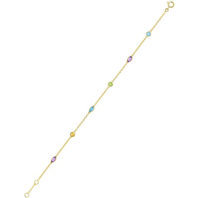 Bracelet en or jaune et topaze bleue
