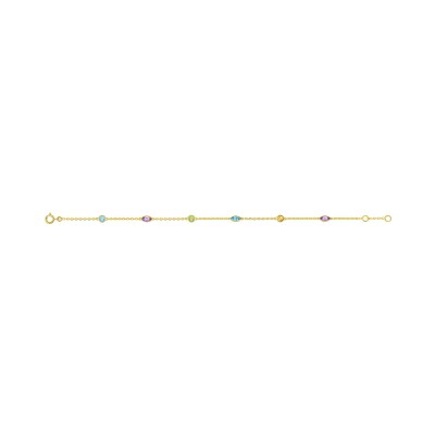 Bracelet en or jaune et topaze bleue