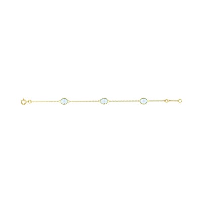Bracelet en or jaune et topaze bleue