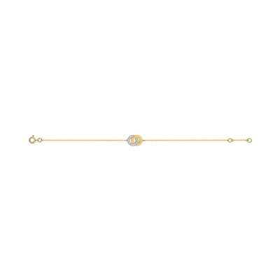 Bracelet en or jaune et oxyde de zirconium