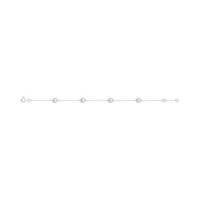 Bracelet en or blanc et oxyde de zirconium