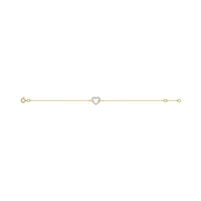 Bracelet en or jaune et oxyde de zirconium