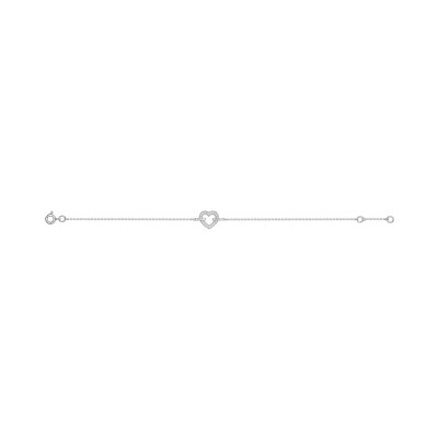 Bracelet en or blanc et oxyde de zirconium