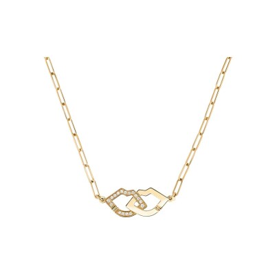 Collier dinh van 2 Lips en or jaune et diamants