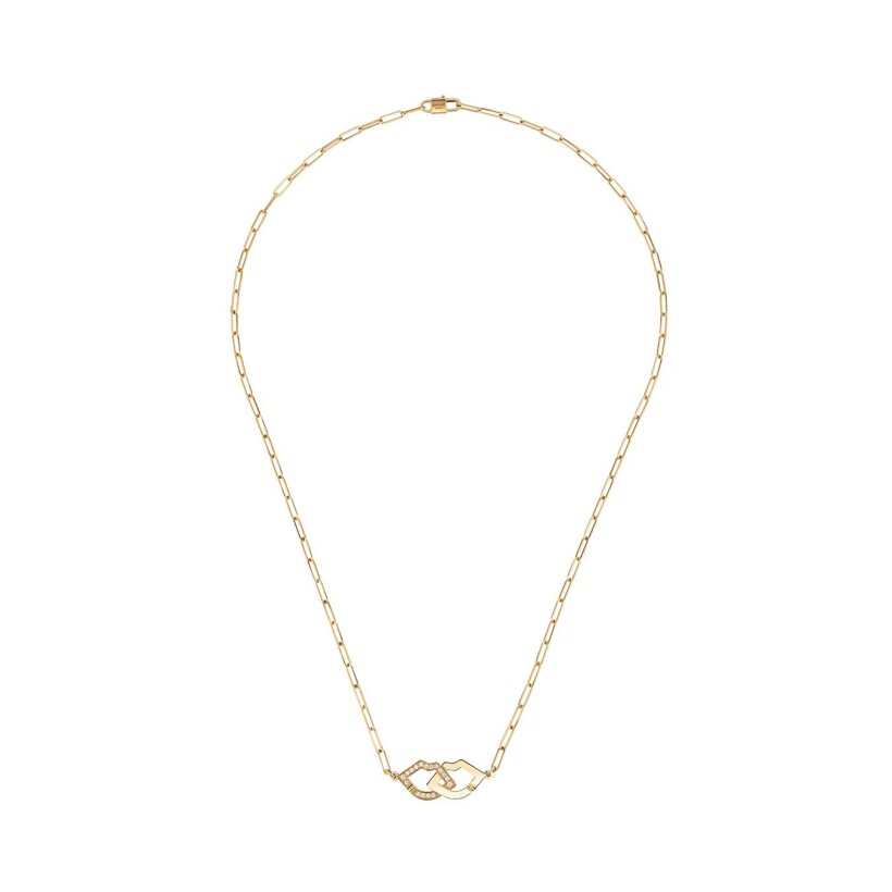 dinh van 2 Lips necklace in yellow gold and diamonds