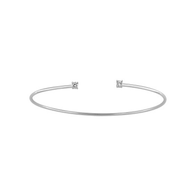 Bracelet Jonc en or blanc et oxyde de zirconium