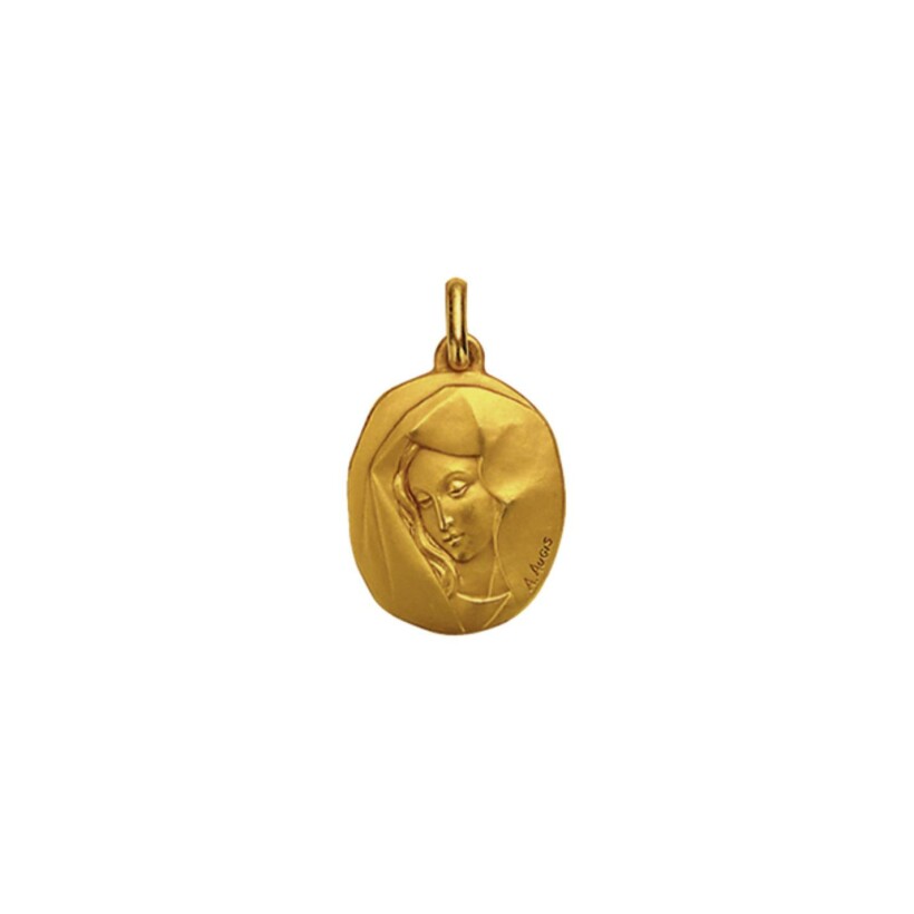 Médaille Augis Vierge au voile en or jaune, 18.5x15mm