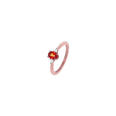 Bague Ph. Tisseront en or rose, diamants et saphir, taille 52