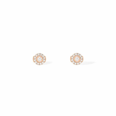 Boucles d'oreilles Messika Joy Diamants Ronds PM en or rose et diamants ronds