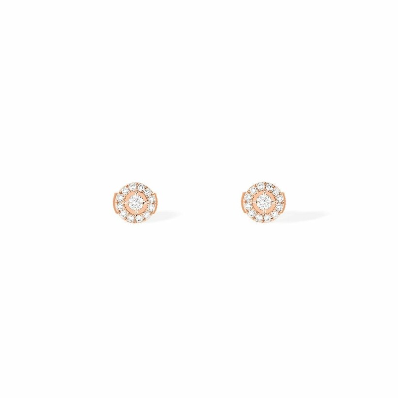 Messika Joy Round Diamond S earrings, rose gold, round diamonds