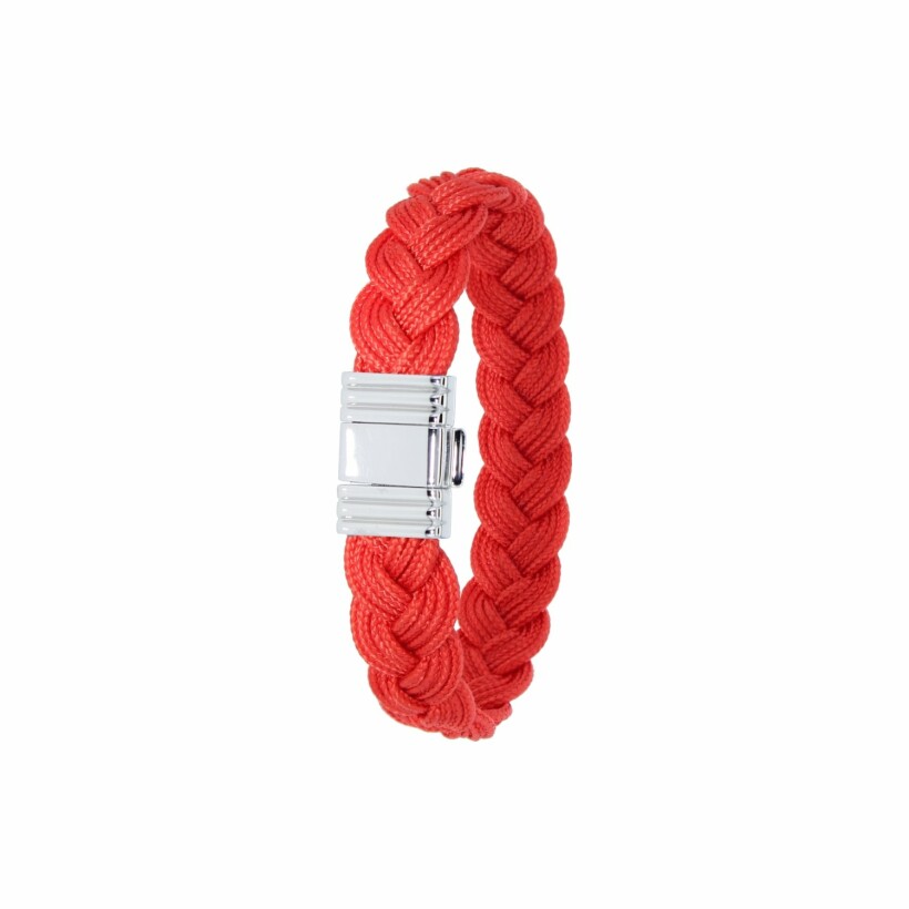 Bracelet Albanu Cap Horn Garant en cordons marin rouge et acier
