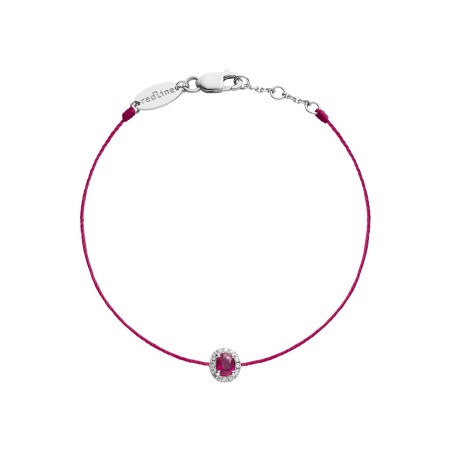 Bracelet RedLine Diva Rubis fil orchidée avec rubis et diamants en serti griffe, or blanc