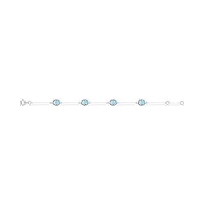 Bracelet en or blanc et topaze bleue