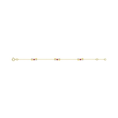 Bracelet en or jaune, or blanc et rubis