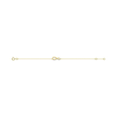 Bracelet en or jaune et oxyde de zirconium