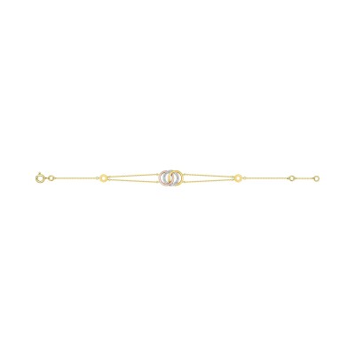 Bracelet en or jaune, or blanc, or rose et oxyde de zirconium