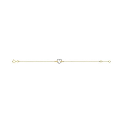 Bracelet en or jaune, or blanc et oxyde de zirconium